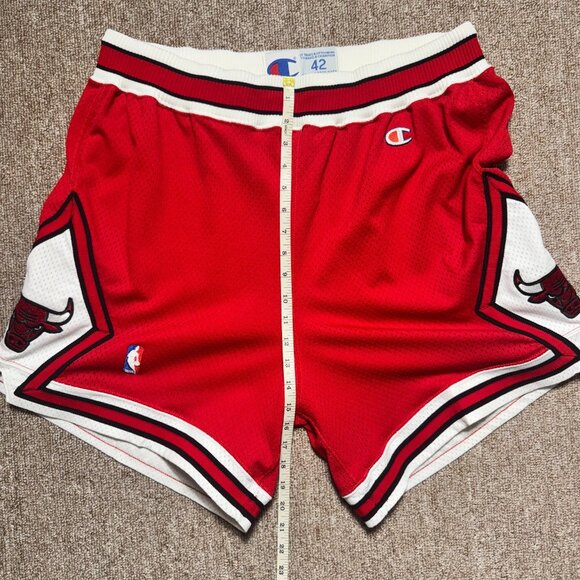 Vintage 90s Authentic Chicago Bulls Champion Pro Cut Game Shorts NBA USA Made 42 - Picture 6 of 11